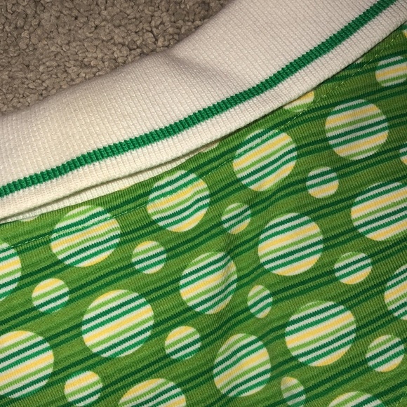 Liz Golf Sleeveless Top Petite Small PS SP Green Dots Stripes - Picture 13 of 15